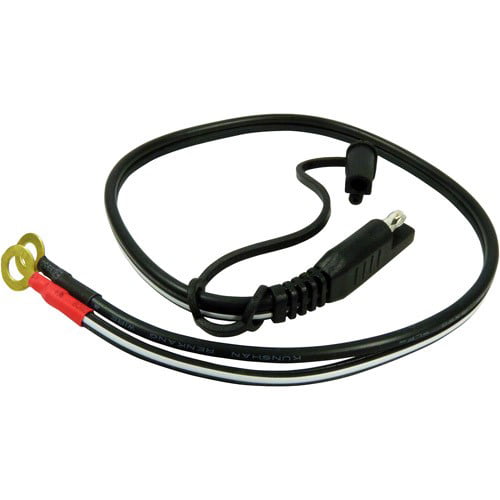 Quick Connect Motorcycle Battery 12V 2 Foot Long Fused Ring Terminal Lead Cable